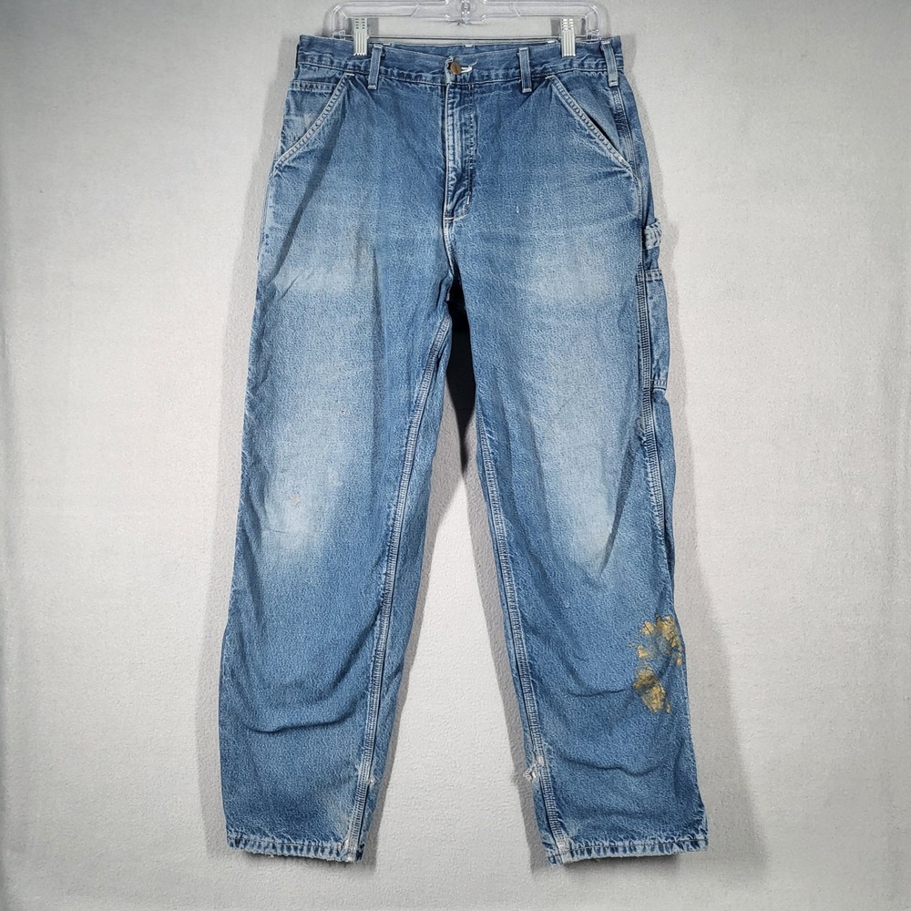 Vintage Carhartt Jeans Men's 34x32 Blue Denim‎ Relaxed Fit Workwear Pants